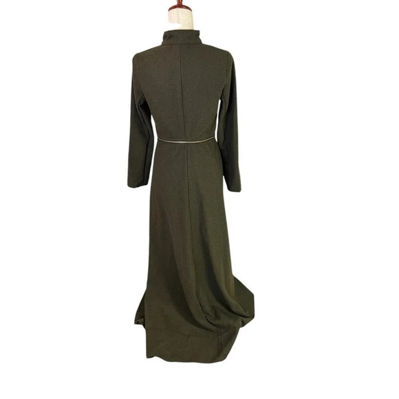 Gothic Punk Military Long Coat Jacket Small Olive Green Convertible Cosplay - Picture 4 of 13